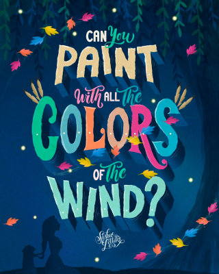 Art de lettrage de pouvez-vous peindre avec toutes les couleurs