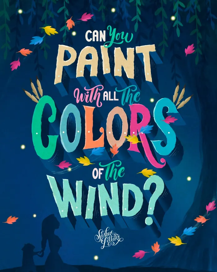 Lettering art of can you paint with all color