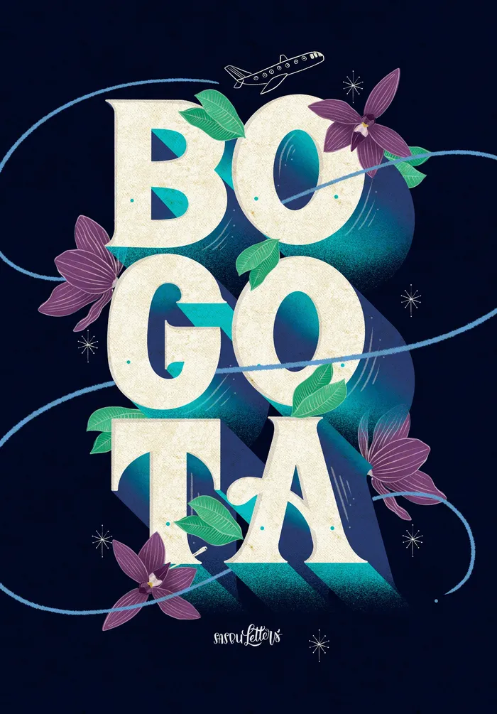 Bogota lettering illustration 