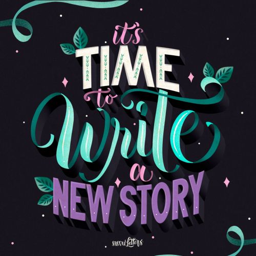 Lettering art of It's Time To Write new story 