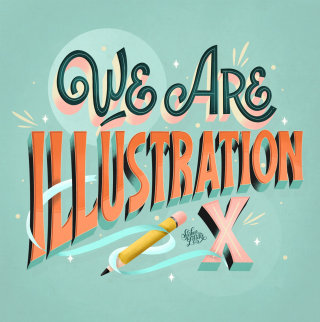 Ilustración de letras a mano de somos IllustrationX
