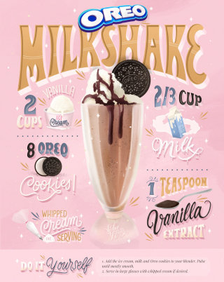 Pintura digital de milkshake oreo 