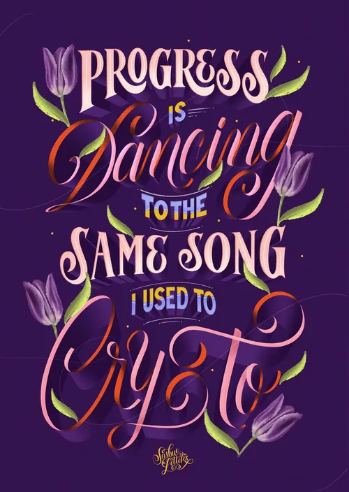 Progress is dancing to the same song I used to cry to