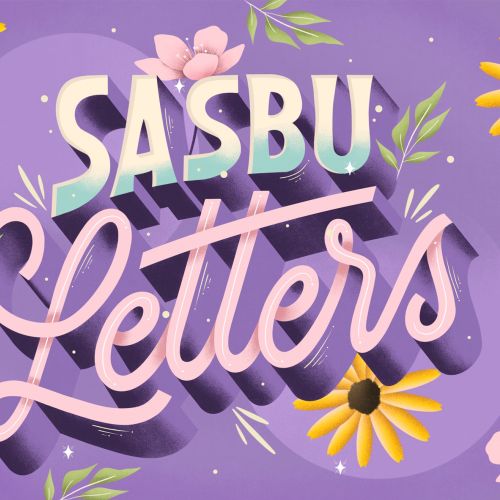 Calligraphy design of sasbu letters 