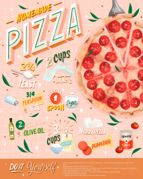 Graphic Lettering Pizza