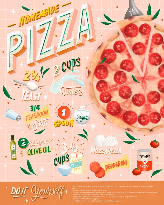 Graphic Lettering Pizza