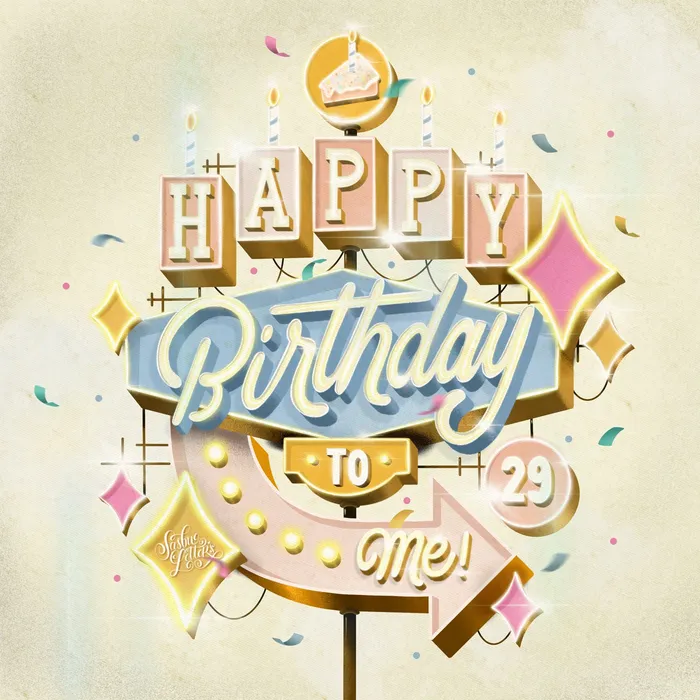 Lettering Happy Birthday To Me
