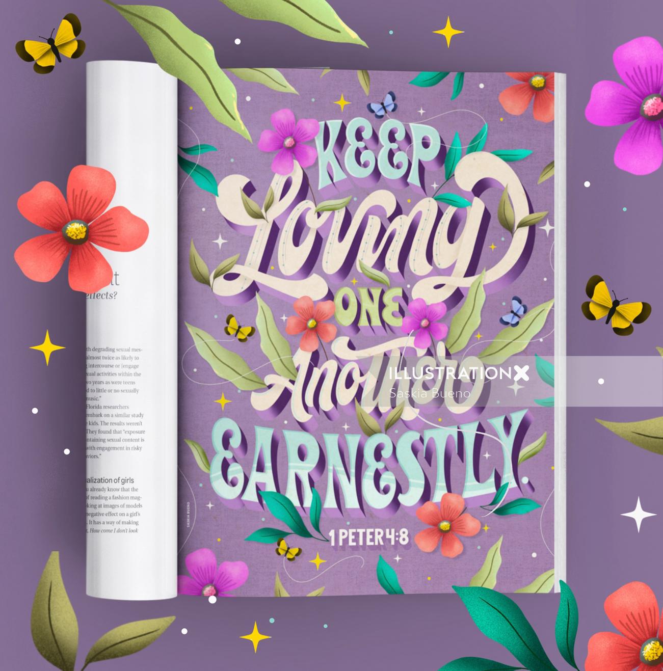 Lettering Keep Loving One Another Earnestly