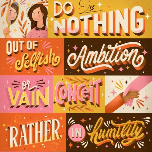 Inspirational humility quote illustration by Saskia Bueno
