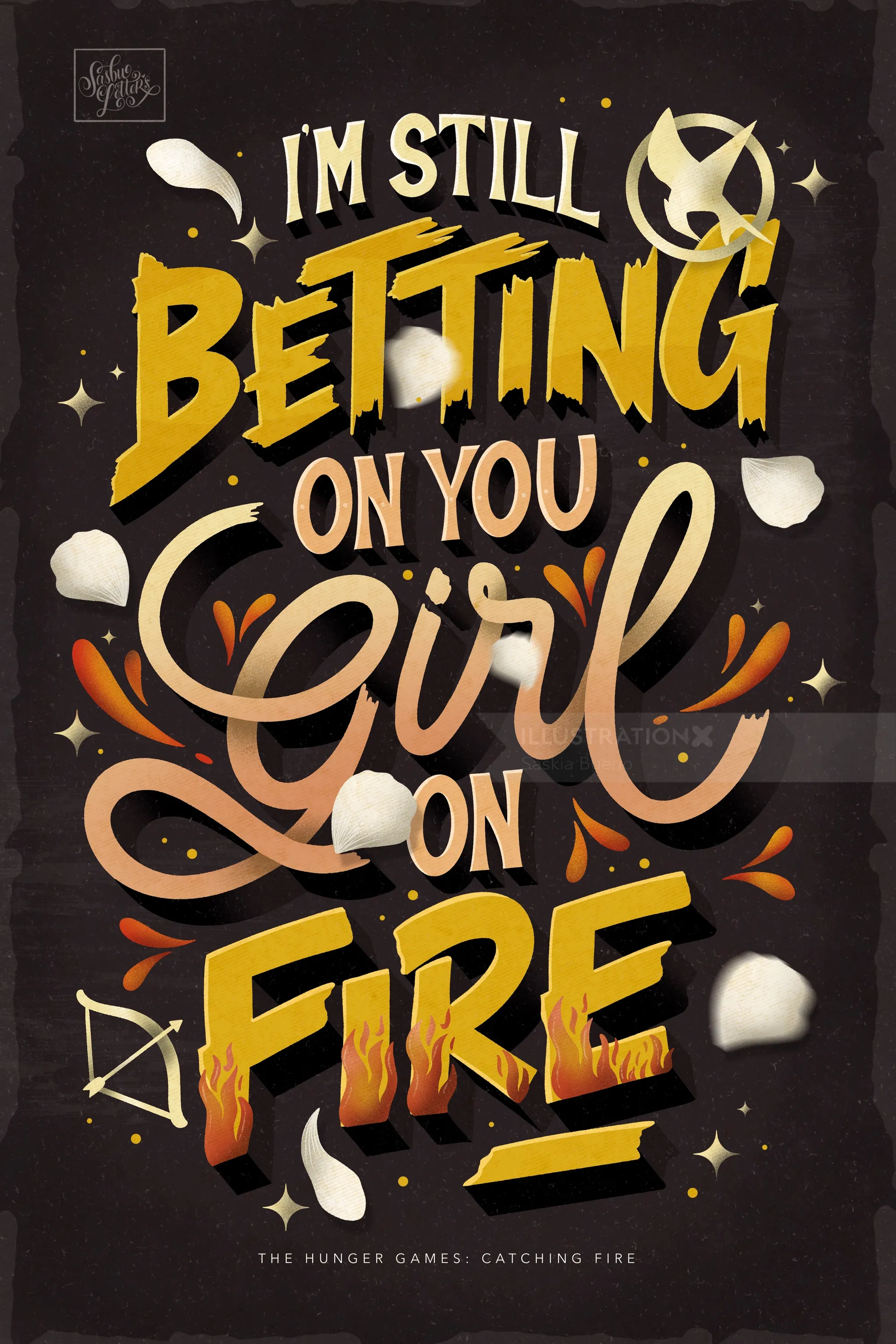 A fiery typographic take on The Hunger Games: Catching Fire