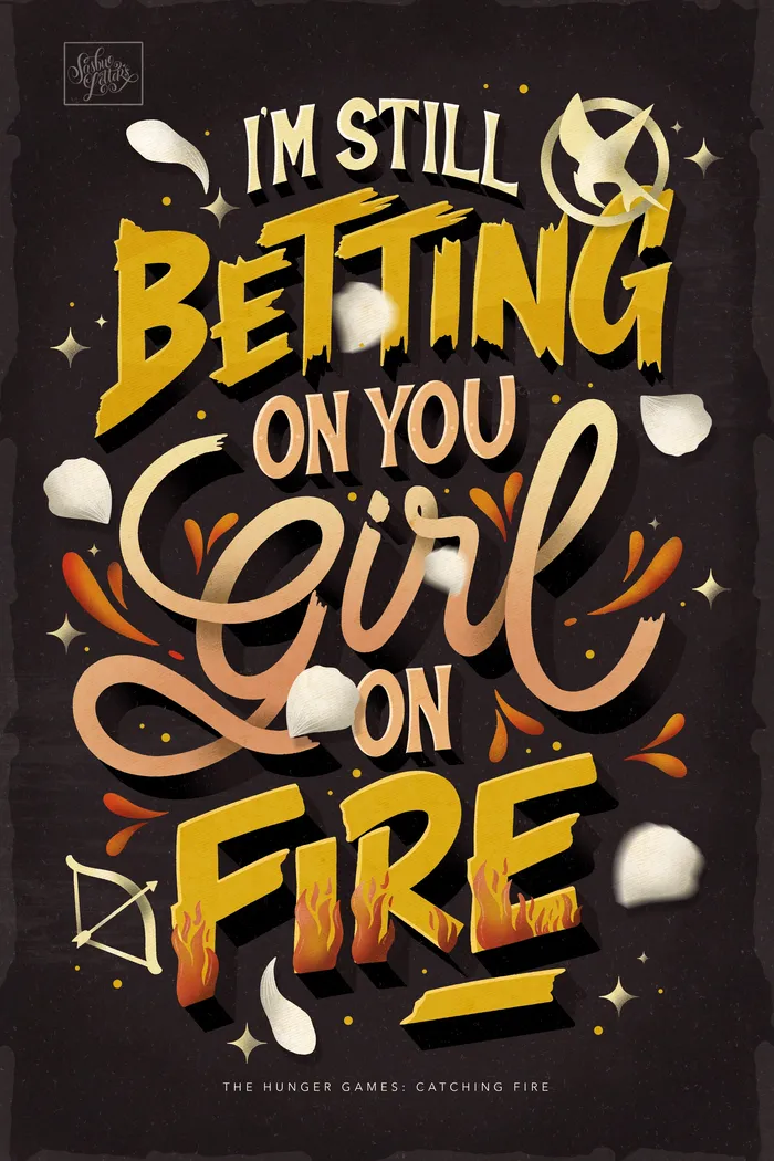 A fiery typographic take on The Hunger Games: Catching Fire
