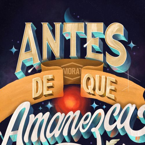 Decorative text art of Spanish phrase before dawn
