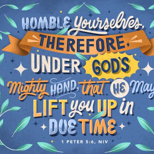 Calligraphy of bible verse 1 Peter 5:6, NIV