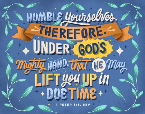 Calligraphy of bible verse 1 Peter 5:6, NIV