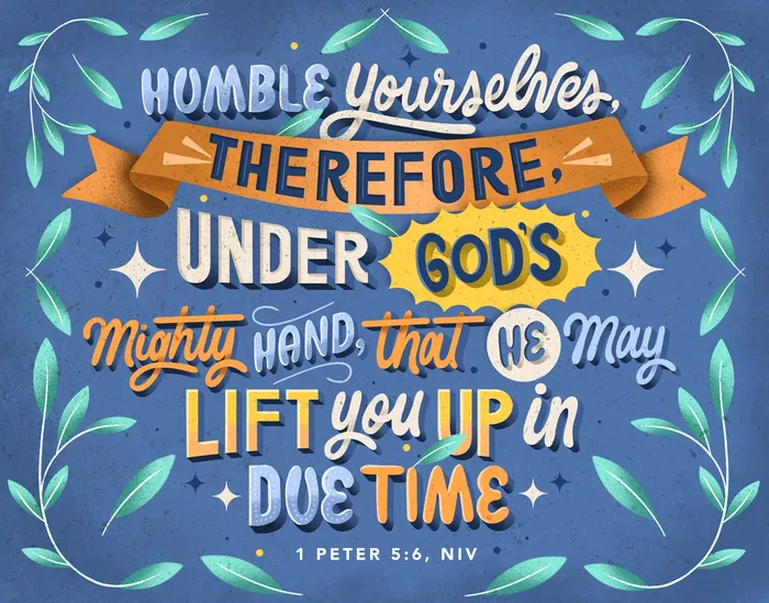 Calligraphy of bible verse 1 Peter 5:6, NIV