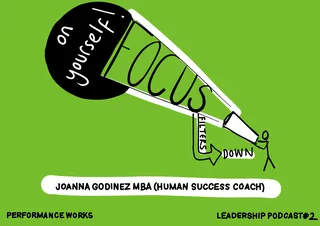 Megaphone illustration with 'Focus on yourself' text by Scratchy Hen Design