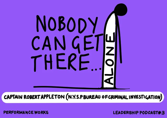 Motivational text illustration 'Nobody Can Get There Alone' by Scratchy Hen Design