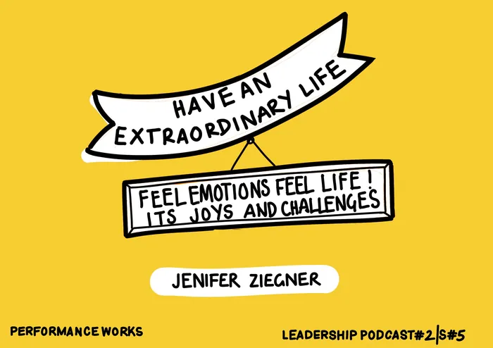 Motivational quote about emotions and life by Jenifer Ziegner illustrated by Scratchy Hen Design