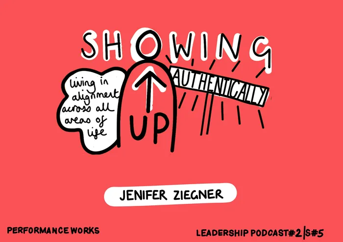 Illustration titled Showing Up Authentically with speech bubble by Scratchy Hen Design