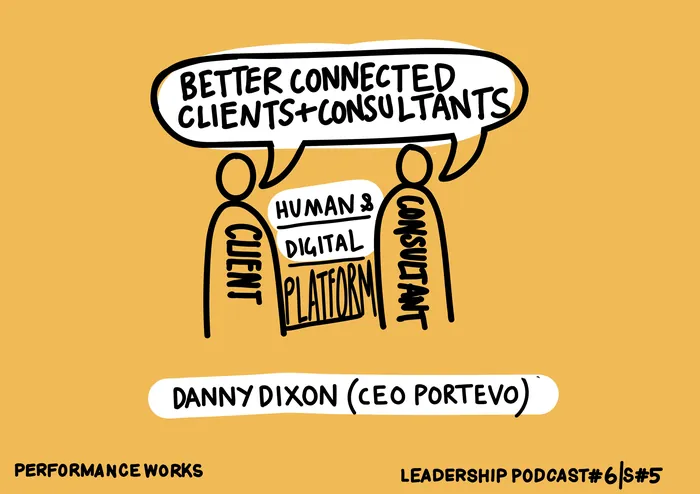 Client and consultant connected through human and digital platform by Scratchy Hen Design