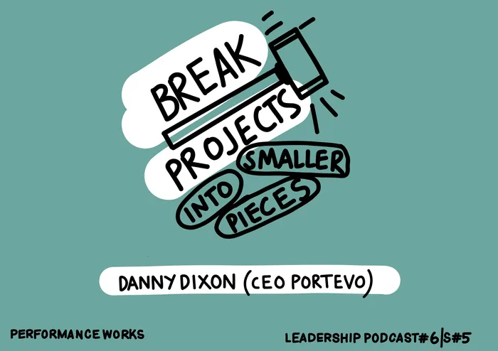Break projects into smaller pieces motivational design by Scratchy Hen Design with Danny Dixon