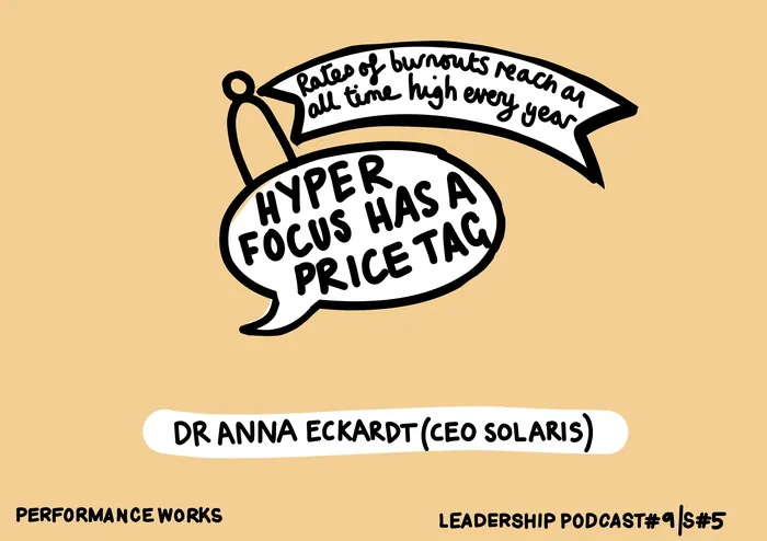 Graphic stating 'Rate of burnouts reach an all time high every year. Hyper focus has a price tag' by