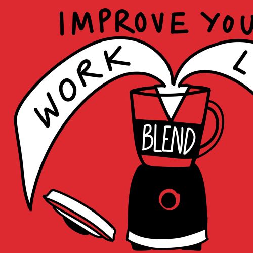 Blender mixing work and life for improved work life balance illustration