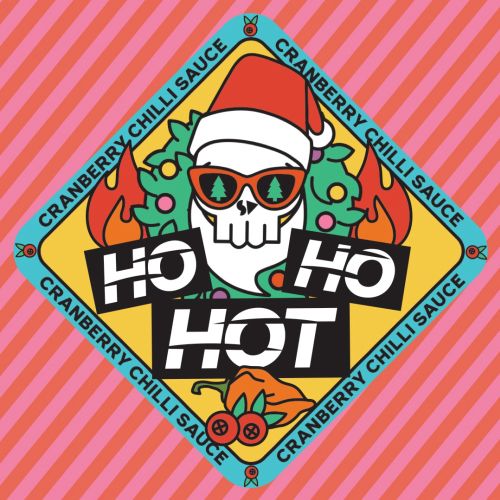 Animated gifs label for “Ho Ho Hot” hot sauce