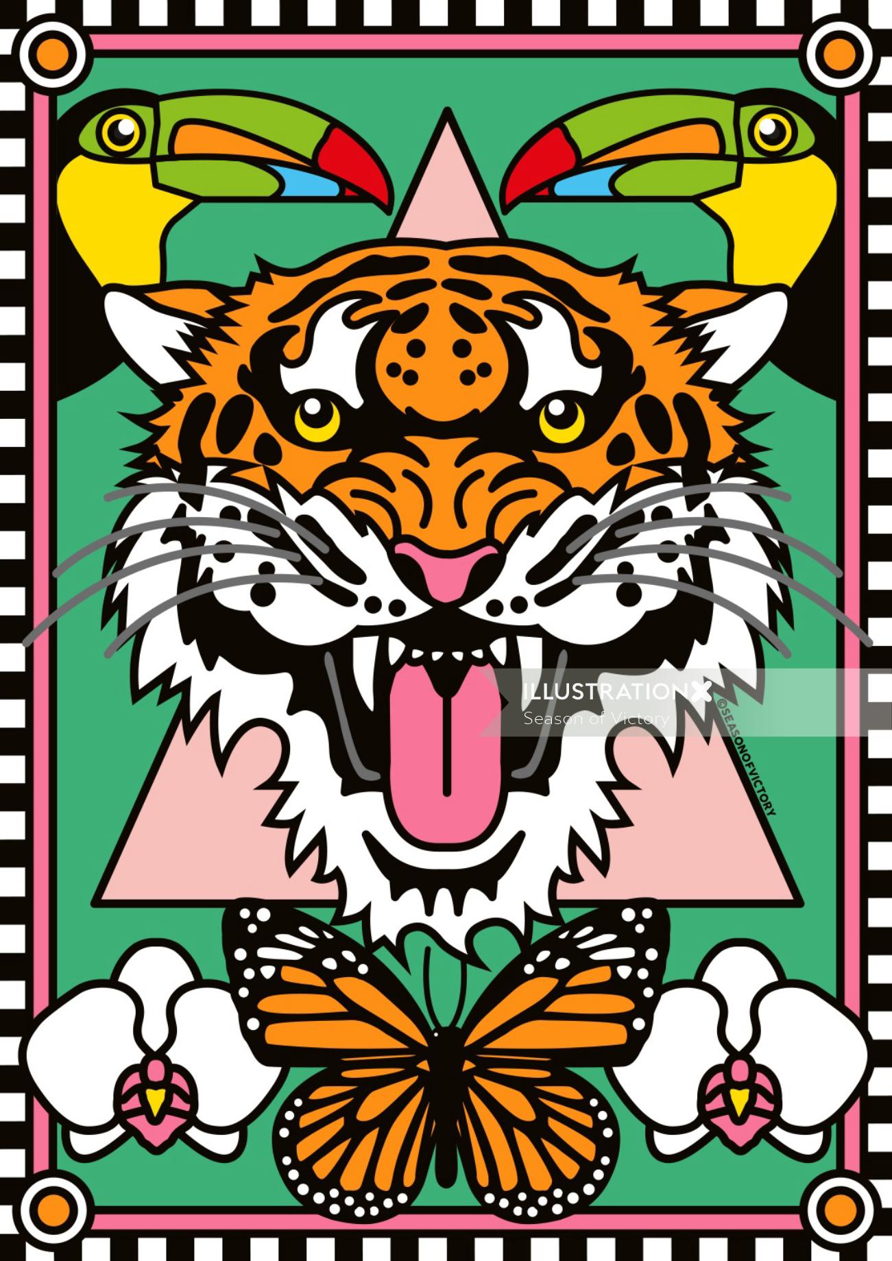 Decorative design based on the jungle motif