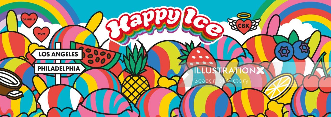 Poster design of happy ice life 