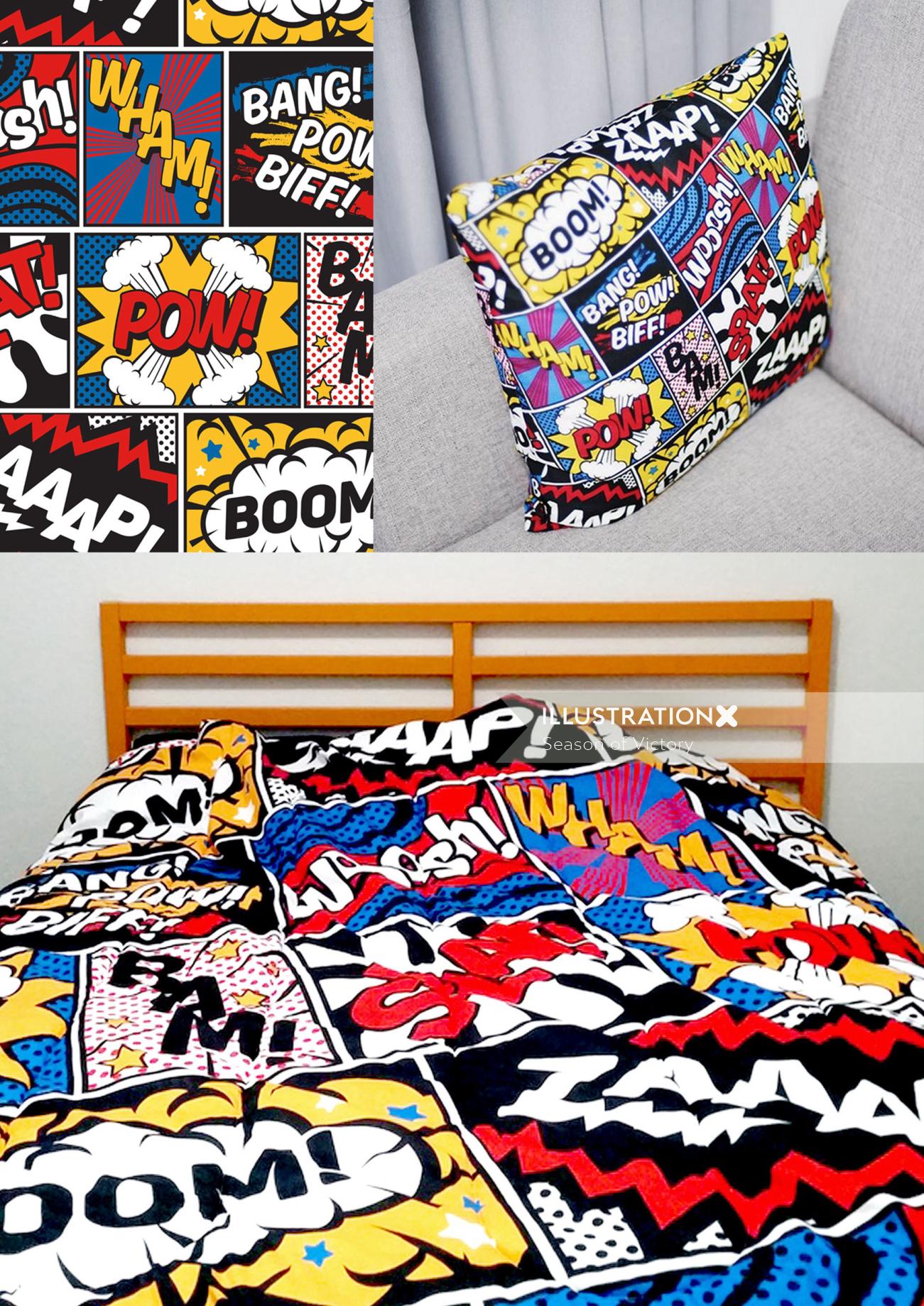 For the product, there is pop art and comic book art