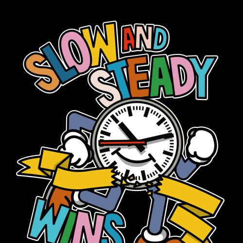 Editorial illustration of Slow and Steady Wins the Race