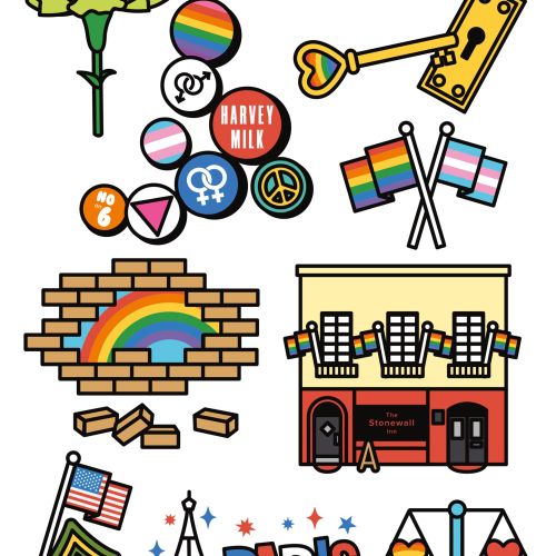 pride, love, gay, book cover, cover art, publishing, icons, spot illustrations, teen, sticker