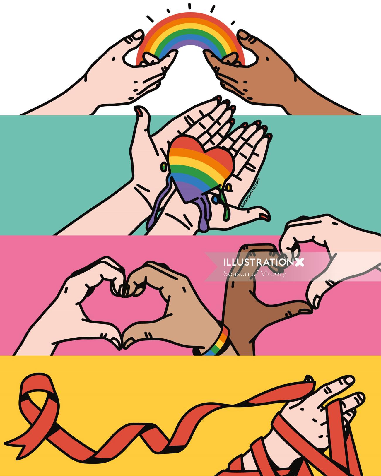"Have Pride" book cover with brightly coloured hands