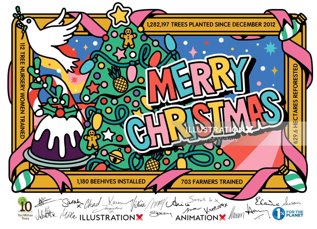 クリスマスカードのメールのアニメーション