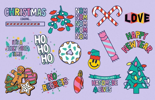 甜甜圈时间的gif动画圣诞节主题贴纸