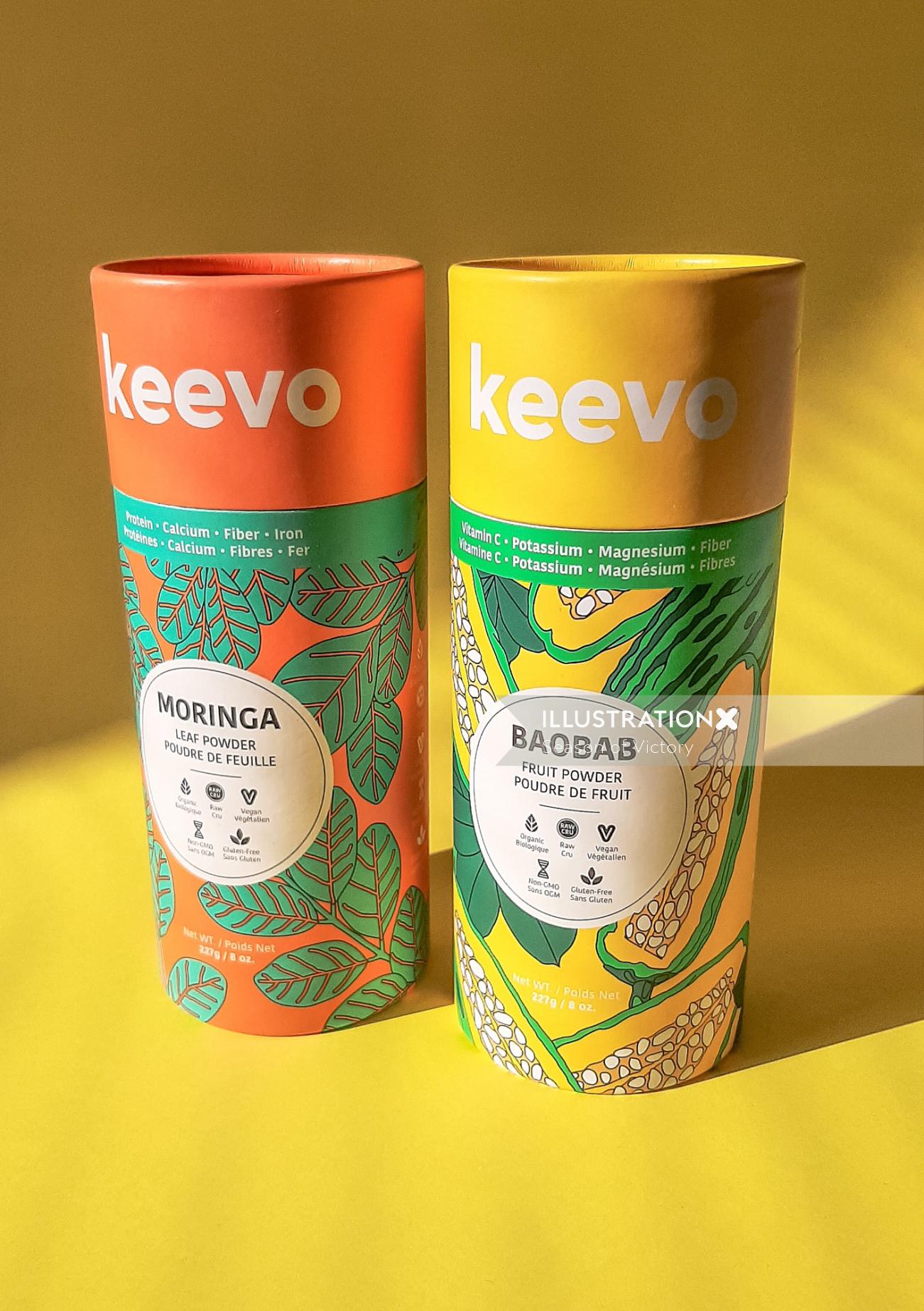 KEEVO 栄養パッケージのデザイン
