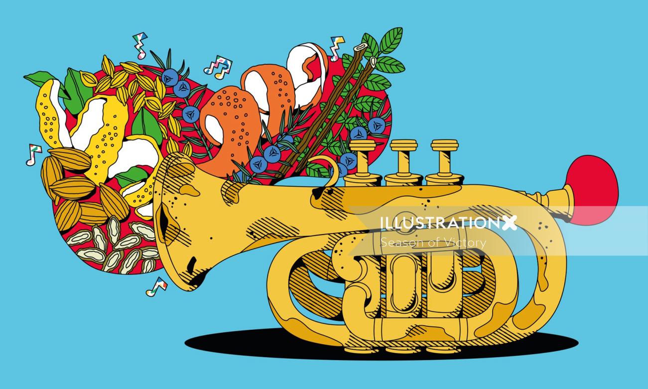 Graphical design of Trumpet for Beefeater Gin - London Spirit series