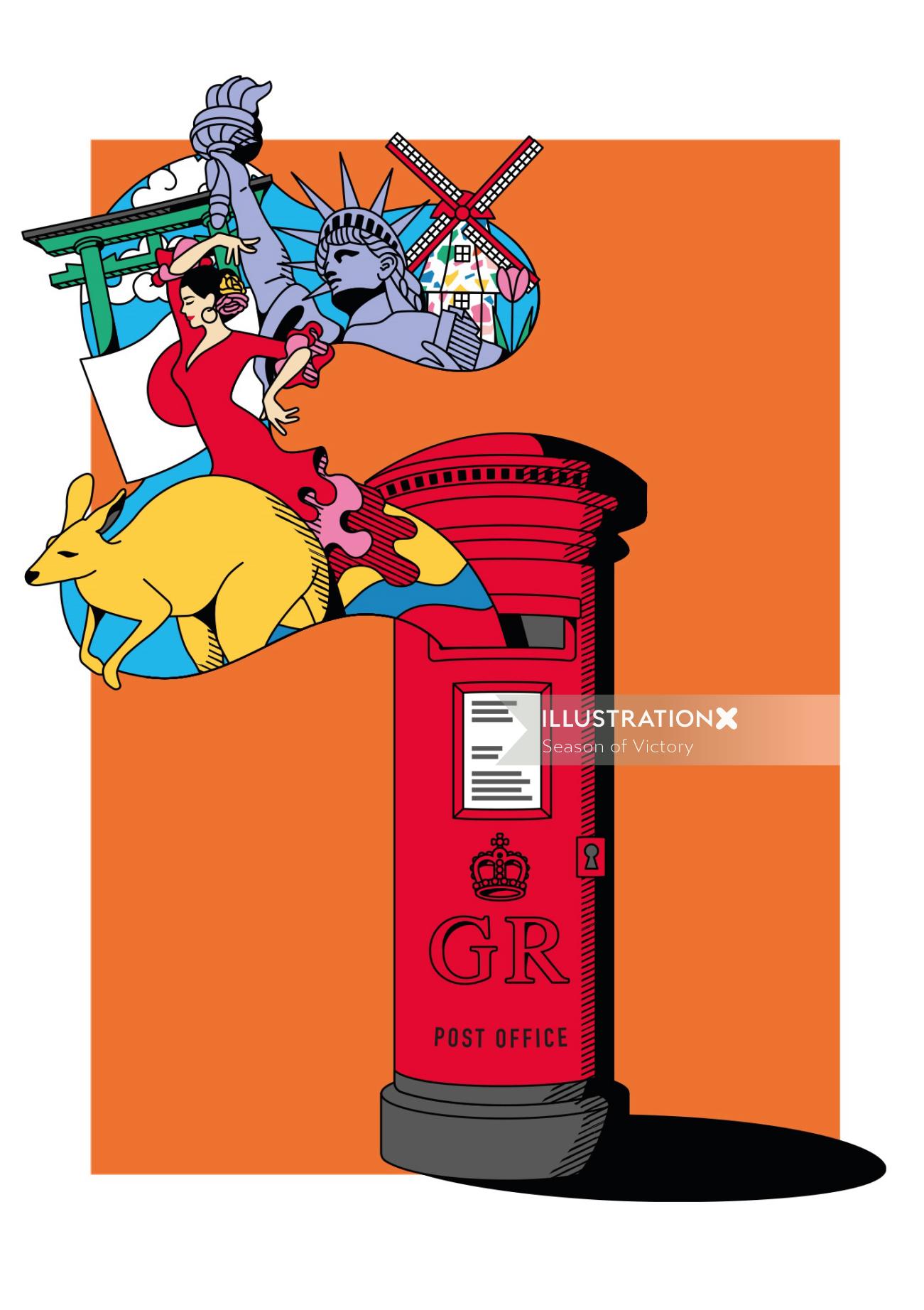 London Spirit - Postbox graphic design