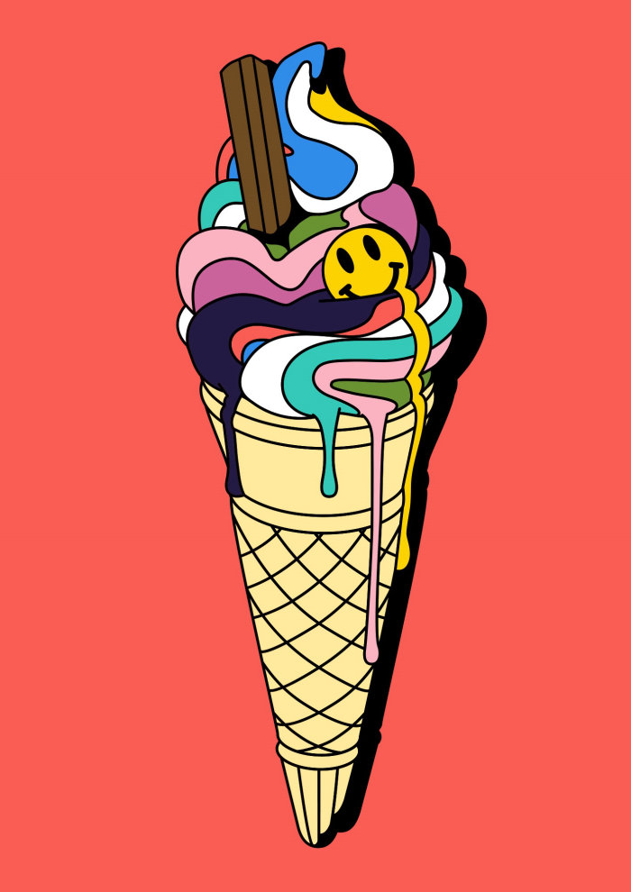 胜利季节冰淇淋的概念图