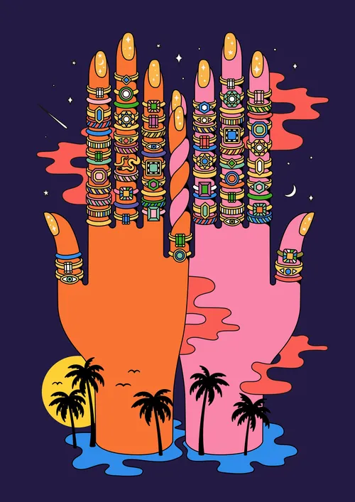 Fine jewelry illustration of rings
