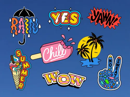 Gif animation of Giphy social media stickers
