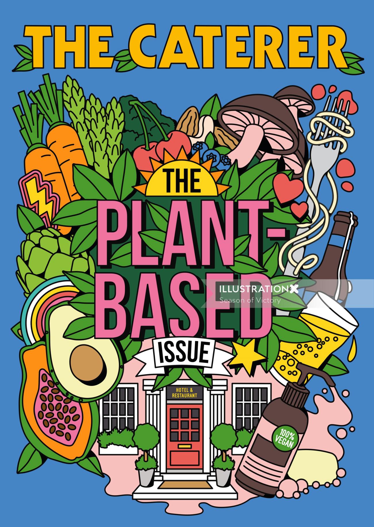 veganuary, vegan, plant-based, plantbased, vegan illustration, hospitality industry, pubs, food & dr
