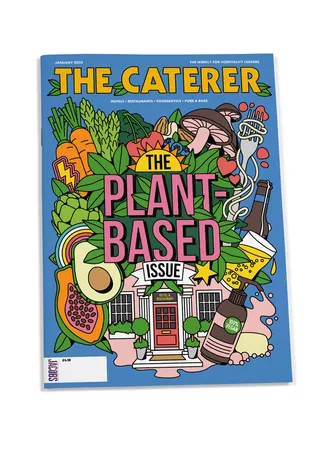 Plant-based illustrated cover for The Caterer Magazine