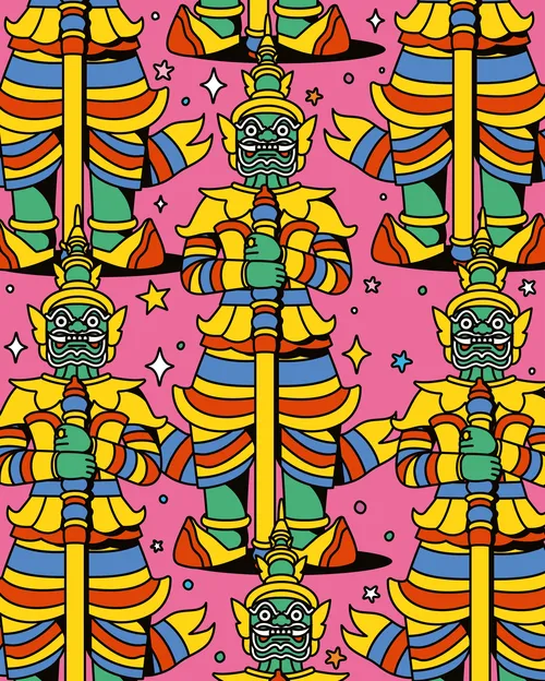 Thailand themed illustrated pattern by Season of Victory