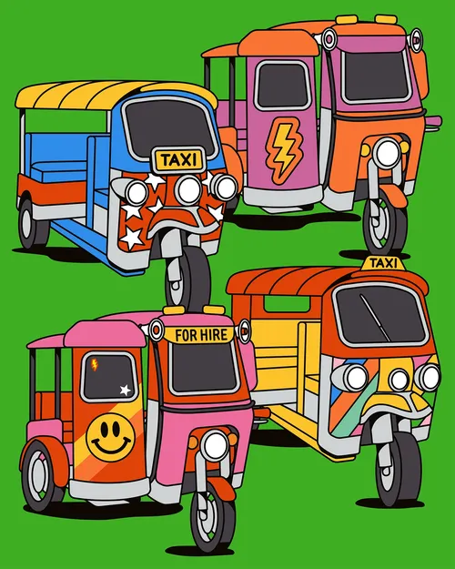 Little tuk tuks travel poster