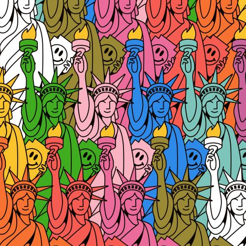 statue of liberty, nyc, new york, usa, us, america, travel, travel illustration, colorful country, p