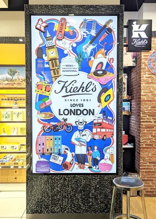 Kiehl's London advertising poster illustration