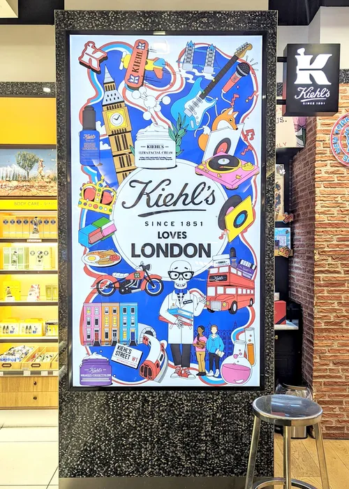 Kiehl's London advertising poster illustration