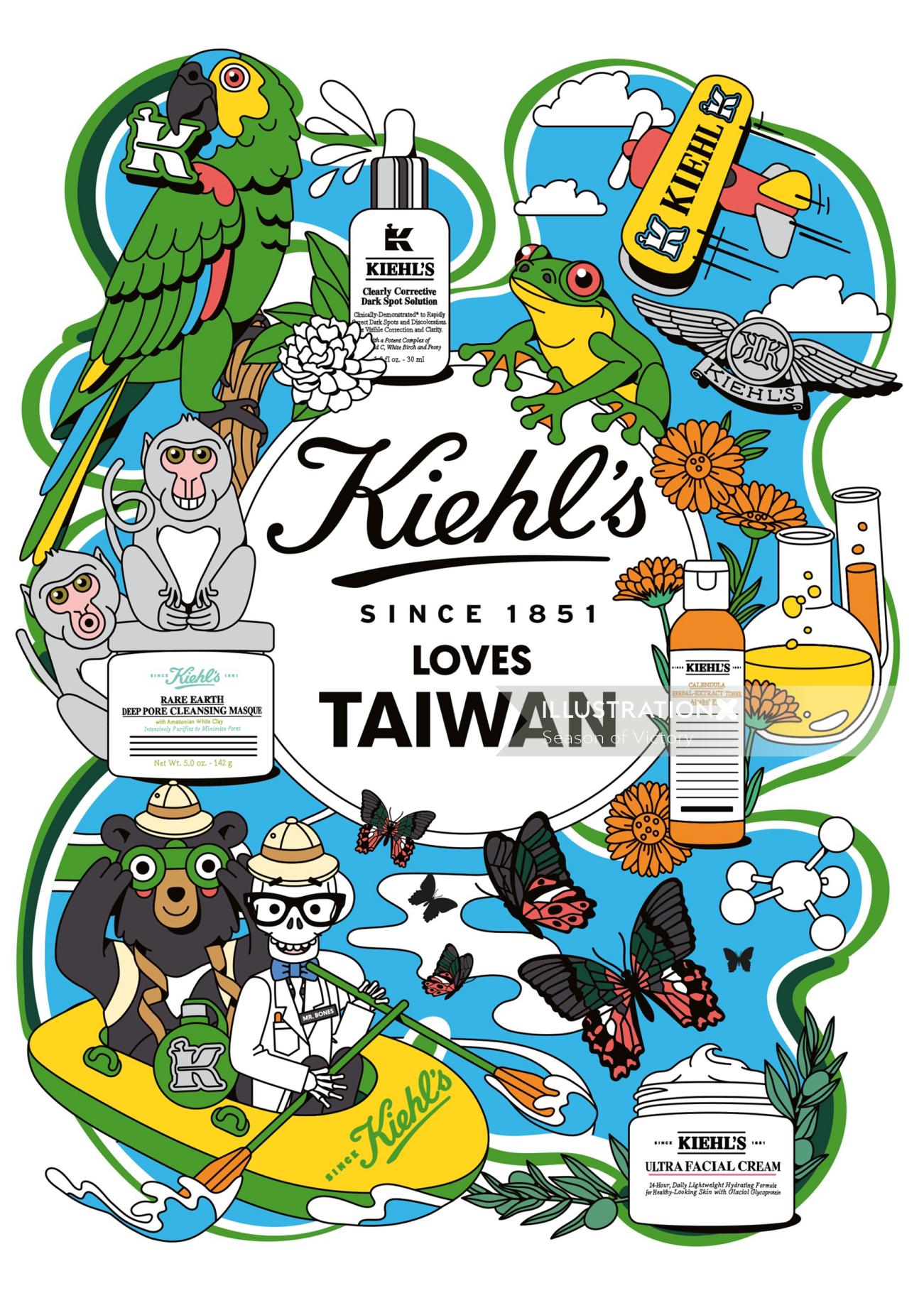 Kiehl's loves Taiwan poster art